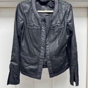 Veda Black Hook & Eye Corset Moto Jacket